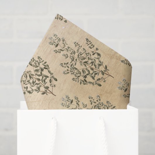 Papier Mousseline Botanique vintage (Sac cadeau)