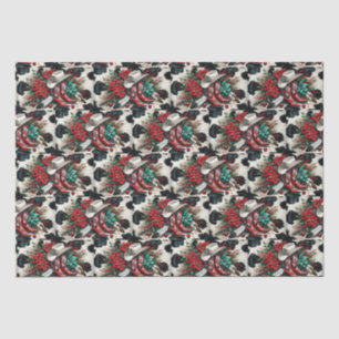 Papier Mousseline Botte de cowboy Ouest Vacances Vache florale Caché