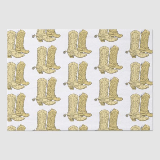 Papier Mousseline Bottes Cowboy (Recto)