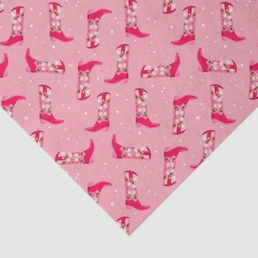 Papier Mousseline Bottes de cowboy et fleurs (Détail)