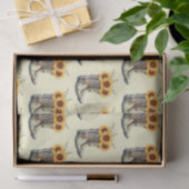 Papier Mousseline Bottes rustiques Cowboy avec Motif Sunflower (Cadeau)