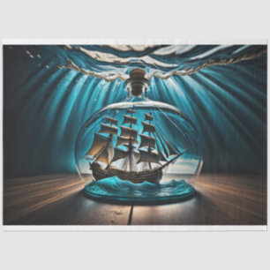 Papier Mousseline Bottle to sea ocean ship capsize v9 Tissue paper