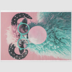 Papier Mousseline Boubblegum Breeze Turquoise Ram Decoupage