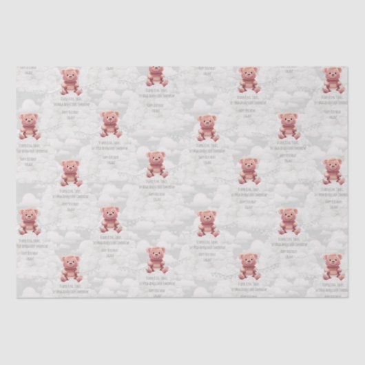 Papier Mousseline Boucherie King ours en peluche sur mesure heureux (Recto)