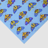 Papier Mousseline Bouches en bleu, jaune doré et Brown (Détail)