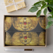 PAPIER MOUSSELINE BOUCLIER ANTIQUE CELTIQUE AVEC GEMSTONES DE RUBY (Cadeau)