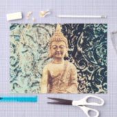 Papier Mousseline Bouddha assis sur la Terre Élégant Lumière zen (Artisanat)