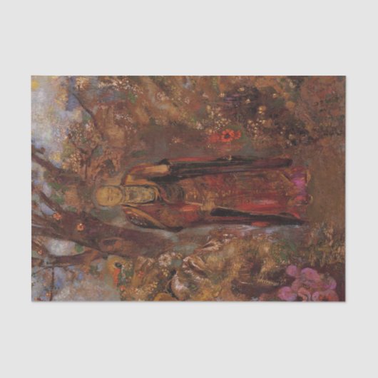 Papier Mousseline Bouddha marche parmi les fleurs par Odilon Redon (Recto)