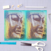 Papier Mousseline Bouddha visage vert (Artisanat)