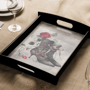 Papier Mousseline Boudoir   Boites de Roses Rouge Victorienne Antiqu