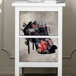 Papier Mousseline Boudoir   Boots à talon haute victorienne Old Red 