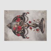 Papier Mousseline Boudoir victorien | Ancienne lampe de table aux ro (Recto)