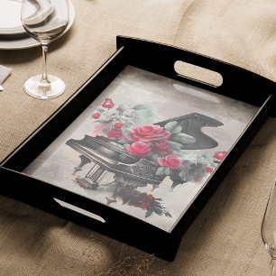 Papier Mousseline Boudoir victorien   Grand Piano Rose de musique an