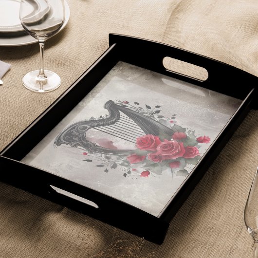 Papier Mousseline Boudoir victorien | Musique antique Harpe de lap c