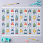 Papier Mousseline Bouées de homard sur papier découpage à bande bleu (Artisanat)