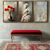 Papier Mousseline Bouffant Blooms, Rococo Elegance Portrait Art