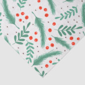 Papier Mousseline Boughs À feuillage persistant de Noël et baies Hol (Détail)