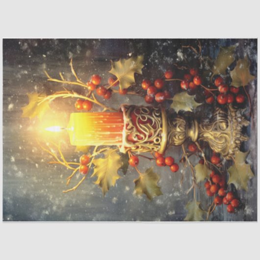 Papier Mousseline Bougie de Noël (Recto)