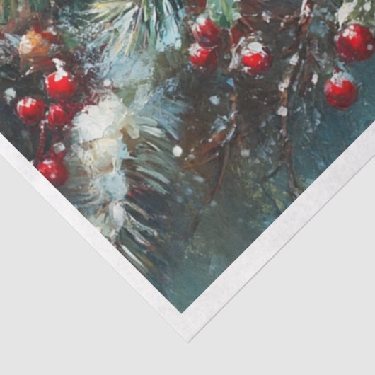 Papier Mousseline Bougie de Noël & Oiseaux (Détail)