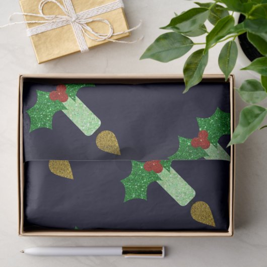 Papier Mousseline Bougie de Noël parties scintillant (Cadeau)