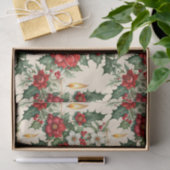 Papier Mousseline Bougies de Noël en fleurs (Cadeau)