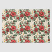 Papier Mousseline Bougies de Noël en fleurs (Recto)