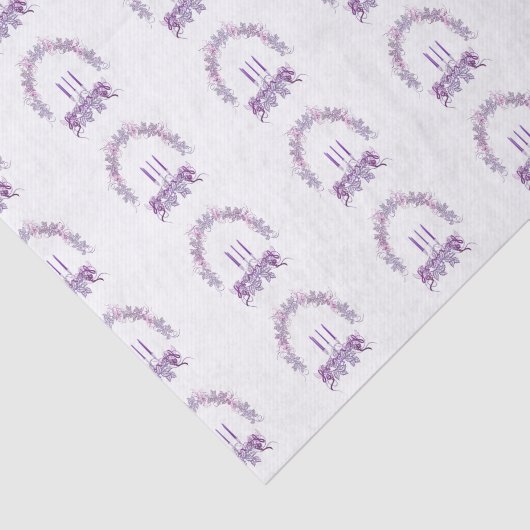 Papier Mousseline Bougies violettes (Détail)