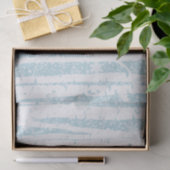 Papier Mousseline Bouleau blanc sur papier de tissus bleu (Cadeau)