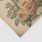 Papier Mousseline Bouleau vintage Oiseaux découpage fleuri vert (Détail)