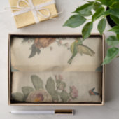 Papier Mousseline Bouleau vintage Oiseaux découpage fleuri vert (Cadeau)