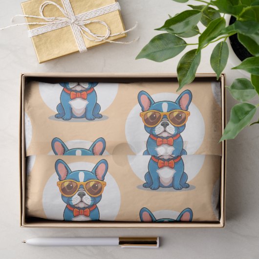 Papier Mousseline Bouledogue français (Cadeau)