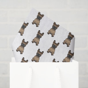 Papier Mousseline Bouledogue français bringé / Motif de chien mignon