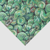Papier Mousseline Boules de Noël vertes (Détail)