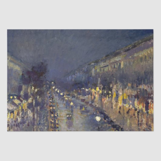 Papier Mousseline Boulevard Montmartre à Night Pissarro (Recto)