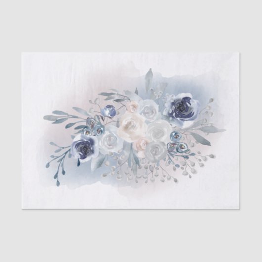 Papier Mousseline bouquet aquarelle (Recto)