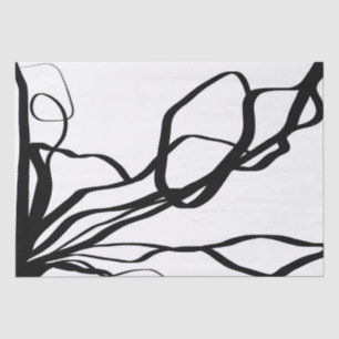 Papier Mousseline Bouquet Blanc : Abstrait blanc & noir
