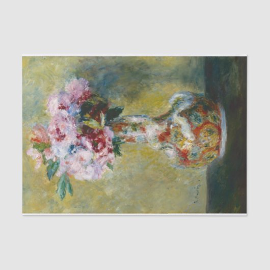 Papier Mousseline Bouquet dans un vase d'Auguste Renoir (Recto)