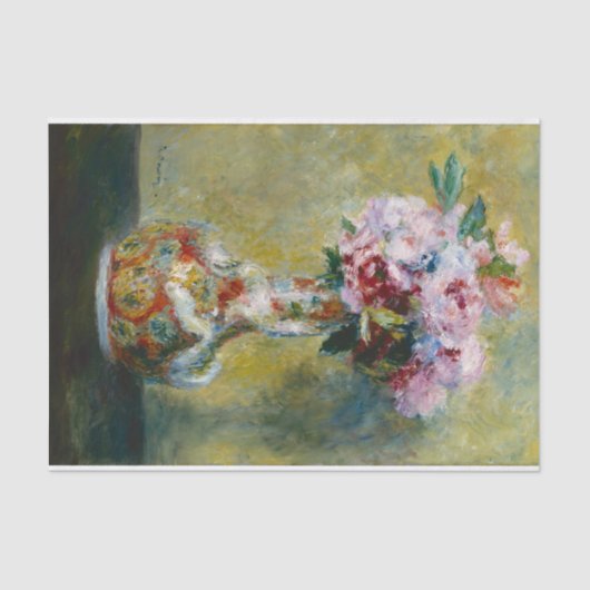 Papier Mousseline Bouquet dans un vase par Pierre Auguste Renoir (Recto)