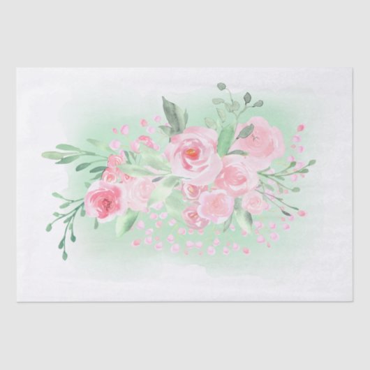 Papier Mousseline bouquet d'aquarelle rose (Recto)