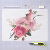 Papier Mousseline Bouquet d'aquarelle rose or (Artisanat)