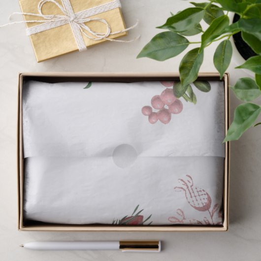 Papier Mousseline Bouquet d'aquarelle rose pâle (Cadeau)