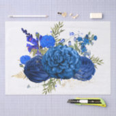 Papier Mousseline Bouquet d'aquarelle Royal Blue Floral (Artisanat)