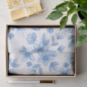 Papier Mousseline Bouquet de couleur bleu Motif (Cadeau)