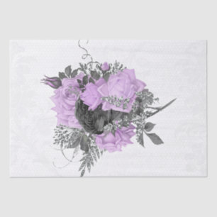 Papier Mousseline Bouquet de dentelle florale violet-noir