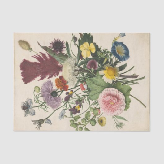 Papier Mousseline Bouquet de fleurs d'Anonymous (Recto)