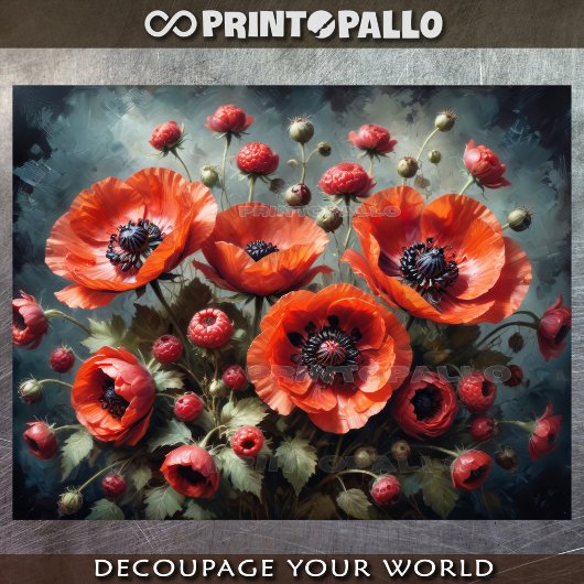 Papier Mousseline Bouquet de fleurs de pavots contre arrière - plan 