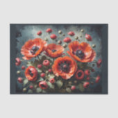 Papier Mousseline Bouquet de fleurs de pavots contre arrière - plan  (Recto)