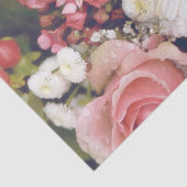 Papier Mousseline Bouquet de fleurs romantiques Texte personnalisé (Détail)