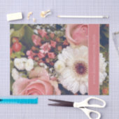 Papier Mousseline Bouquet de fleurs romantiques Texte personnalisé (Artisanat)