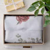 Papier Mousseline Bouquet de fleurs rouge gris et crème Boho (Cadeau)